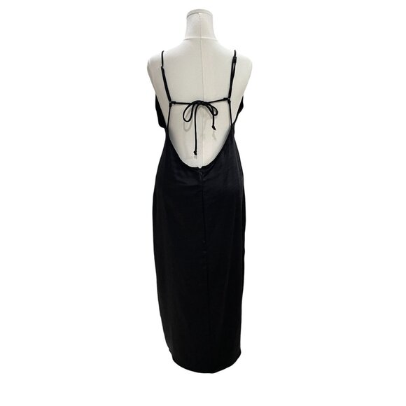 Black Satin Midi Slip Dress Wild Fable XXL Minimalist Occasion Holiday Glam - Picture 8 of 10